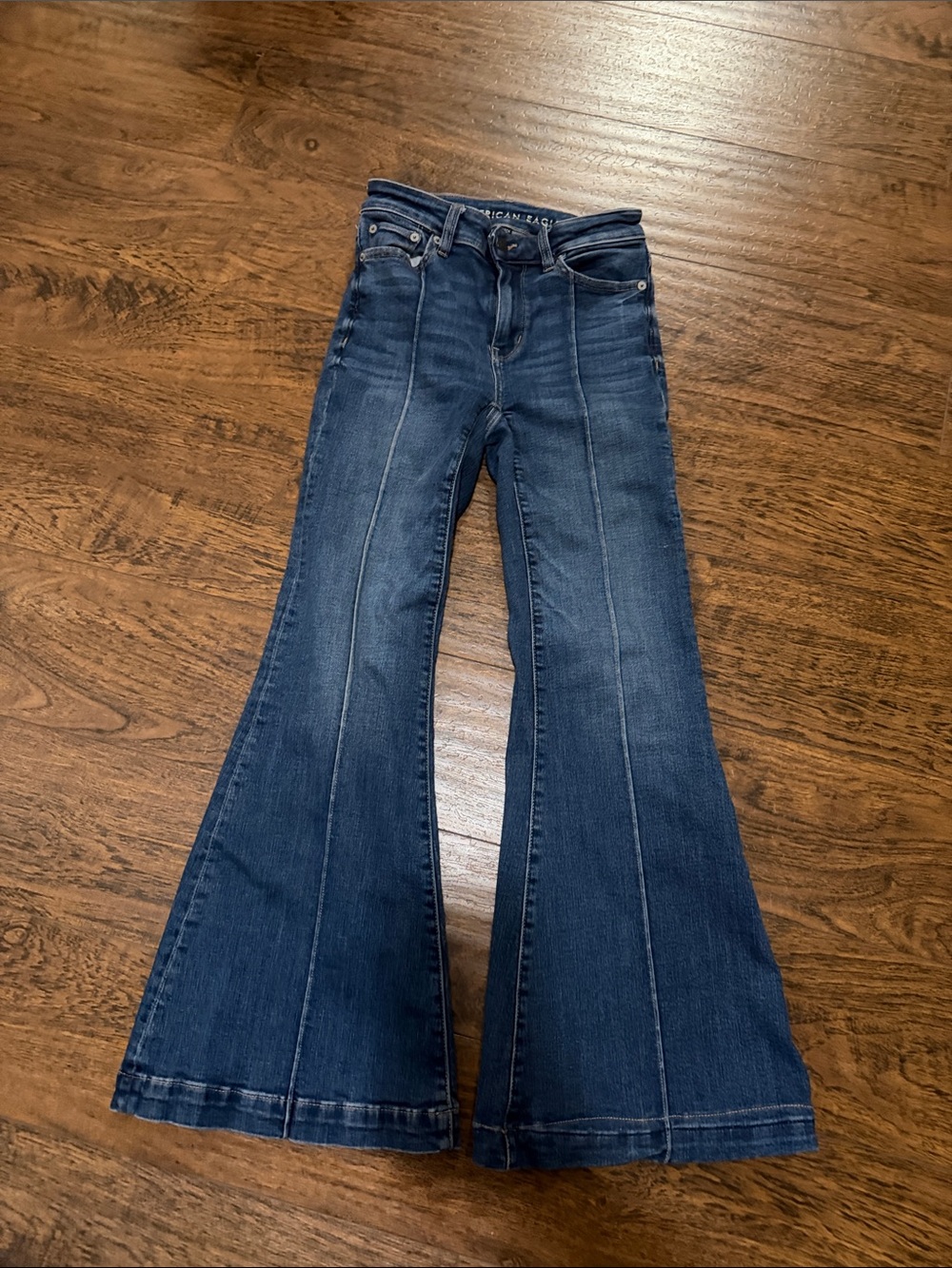 American Eagle Outfitters Medium Blue High-Rise Flared Jeans
